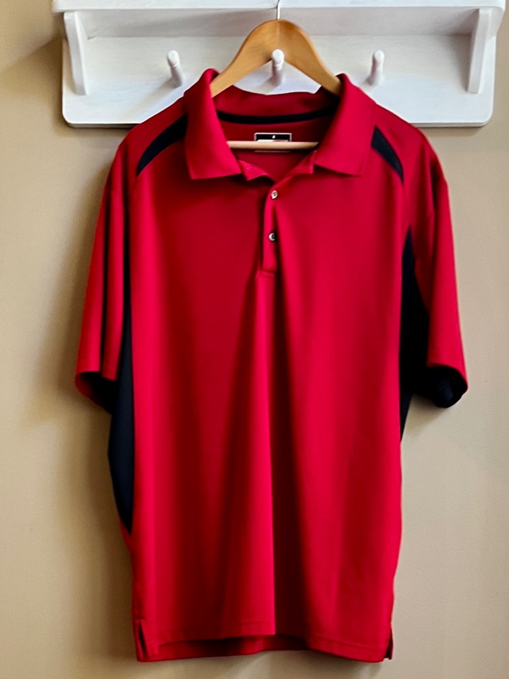 Grand Slam Performance Men's Athletic Golf Polo Red and Black XXL